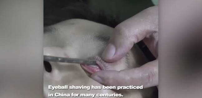 بالفيديو: حلاق صيني ينظف عيون زبائنه بموس للحلاقة