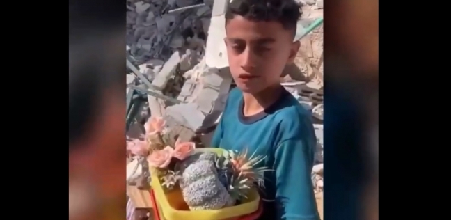 طفل فلسطيني يبكي أثناء البحث عن ألعابه