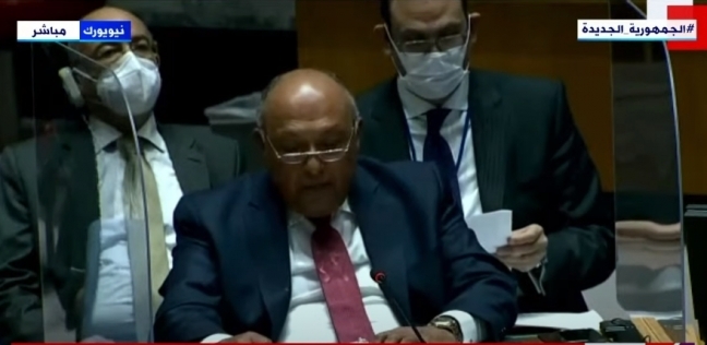 وزير الخارجية خلال جلسة مجلس الأمن