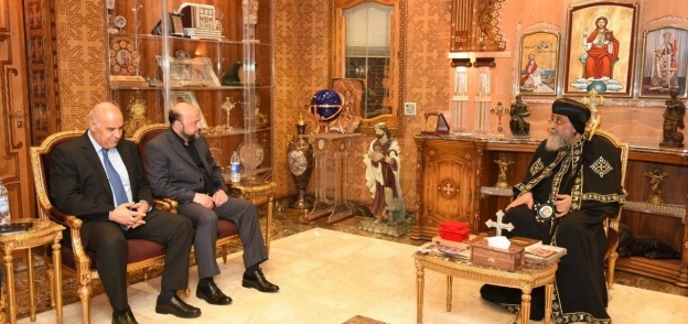بالصور| "تواضروس" يستقبل وزير الإعلام اللبناني في الكاتدرائية