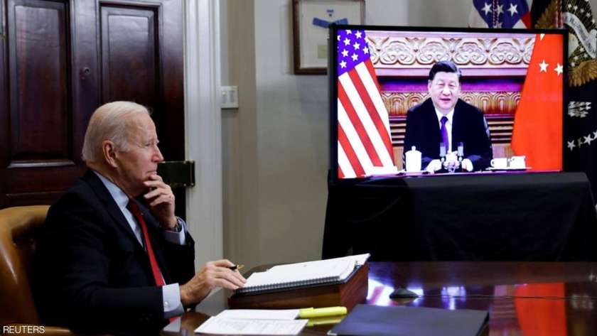 بايدن والرئيس الصينى خلال لقاء افتراضى سابق