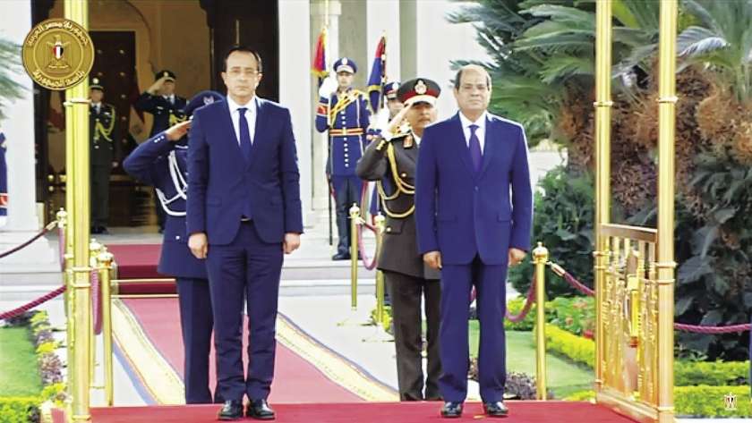 الرئيس السيسي خلال استقبال نظيره القبرصي بقصر الاتحادية