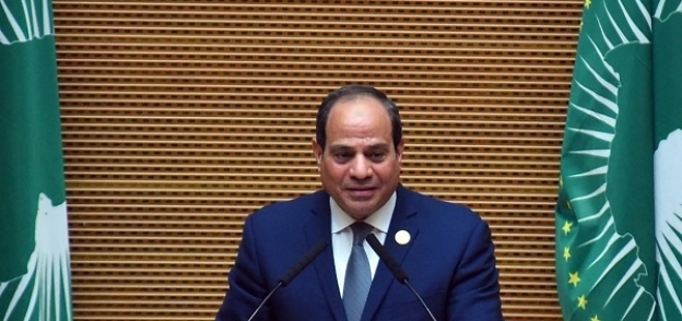 الرئيس «السيسى» خلال إلقاء كلمته فى افتتاح جلسة الاتحاد الأفريقى