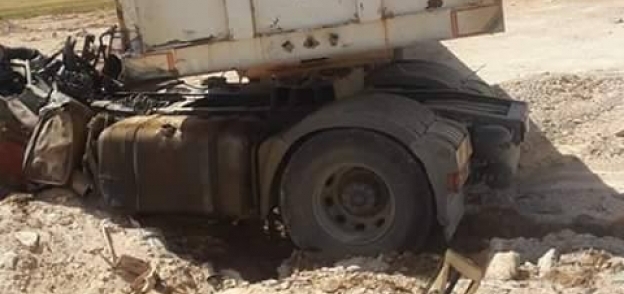 السيارة النقل الثقيل التى اصطدم بها قطار مطروح بمنطقة الضبعه