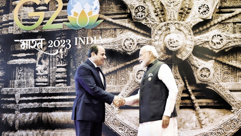 رئيس وزراء الهند خلال استقبال الرئيس عبدالفتاح السيسى