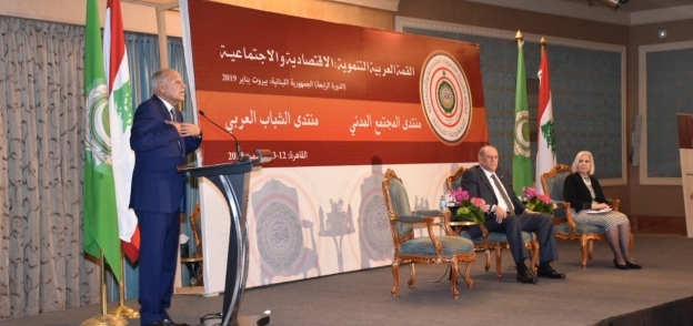 أحمد أبو الغيط خلال المؤتمر