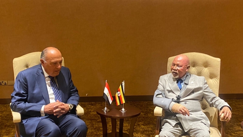 سامح شكري في لقاء مع وزير خارجية أوغندا