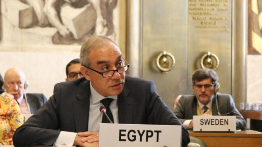 السفير علاء يوسف مندوب مصر الدائم في جنيف