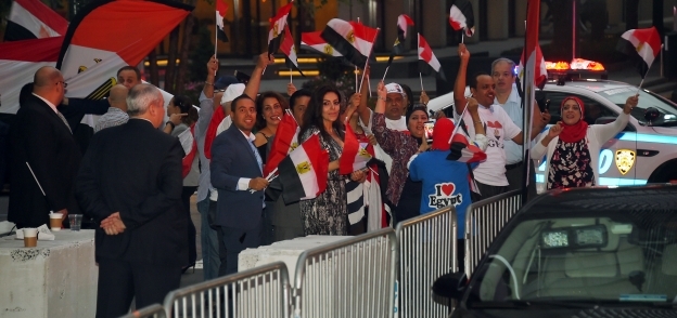 الجالية المصرية فى نيويورك تستقبل الرئيس