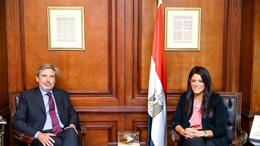 وزيرة التعاون الدولي- الدكتورة رانيا المشاط مع السفير الإيطالي بالقاهرة