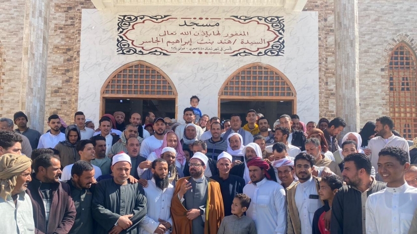 خلال افتتاح مسجد السيدة هند بمدينة الحمام بمحافظة مطروح