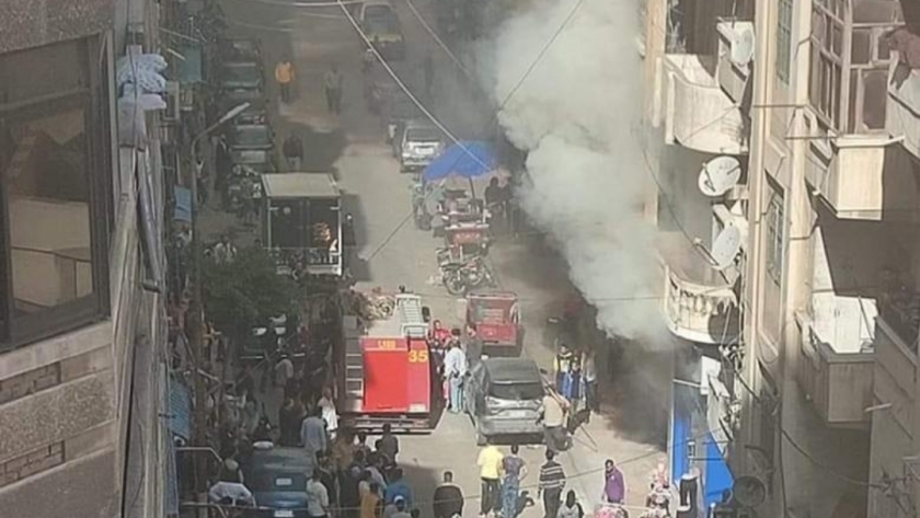 حريق شارع اللاجيتيه في الإسكندرية