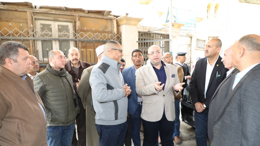 محافظ بني سويف يتفقد أعمال مشروع تطوير مسجد السيدة حورية