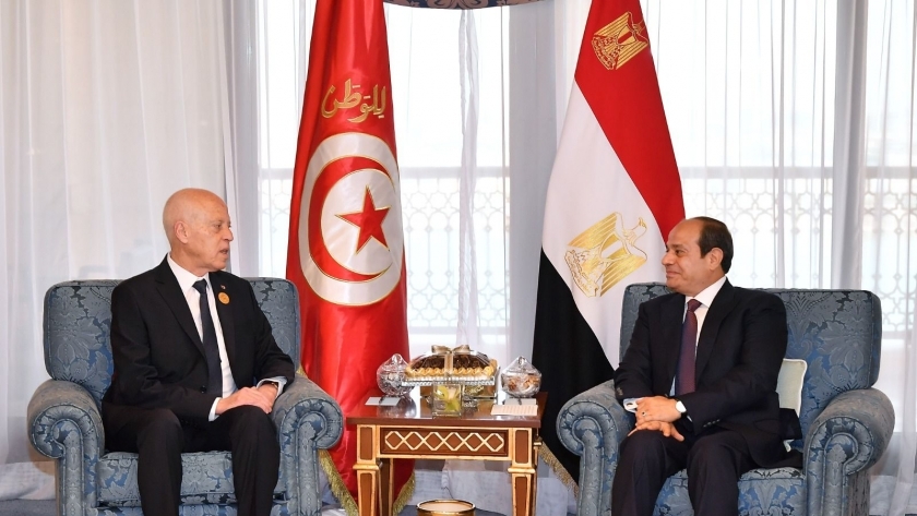 الرئيس السيسي ونظيره التونسي قيس سعيد