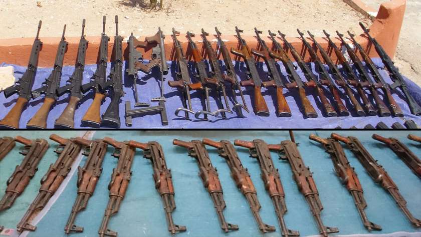 قوات حرس الحدود تضبط 240 قطعة سلاح و93 ألف قرص مخدر في شهر