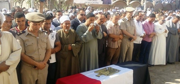 الصلاة على جثمان الشهيد أمين الشرطة ضحية الإرهاب بالفيوم