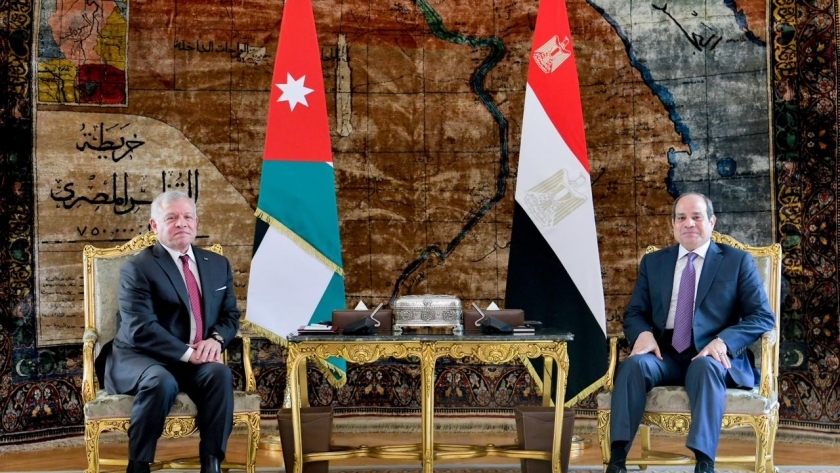 الرئيس السيسي والملك عبد الله الثاني بن الحسين ملك الأردن