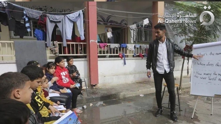حصة دراسية داخل مدارس غزة