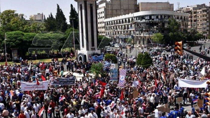 وقفة في حمص رفضاً  بما يسمي "قانون قيصر"