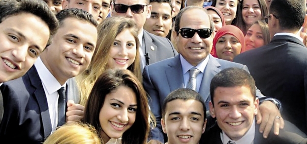 الرئيس خلال المؤتمر الوطنى الأول للشباب بشرم الشيخ «صورة أرشيفية»