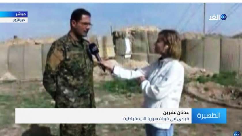 مذيعة الغد مع أحد قيادى الجيش السوري