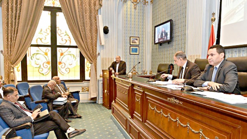 أعضاء لجنة الزراعة بالبرلمان فى اجتماع سابق