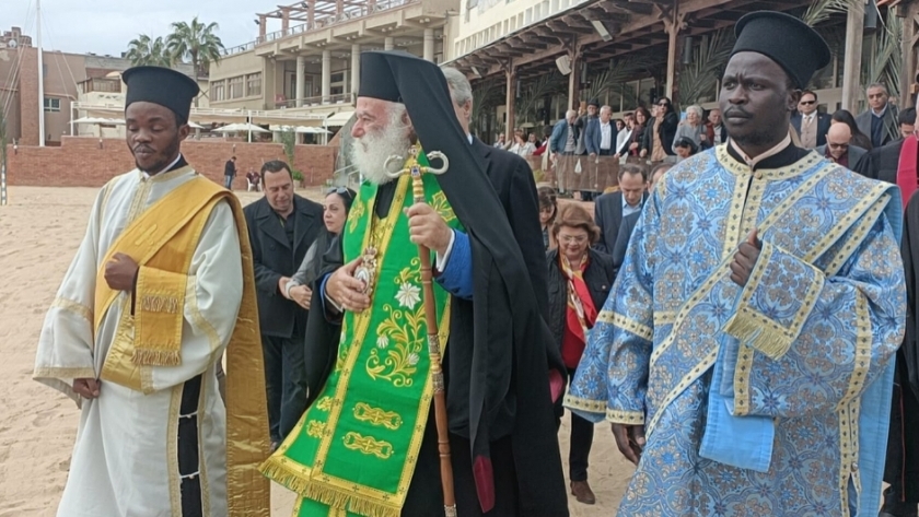 بطريرك الروم الأرثوذكس خلال احتفال عيد الغطاس
