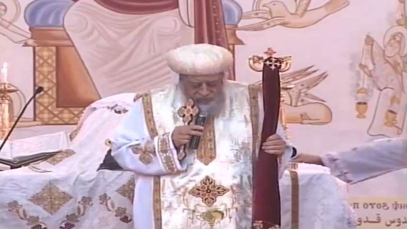 البابا يصلي جمعة ختام الصوم بدير الأنبا بيشوي
