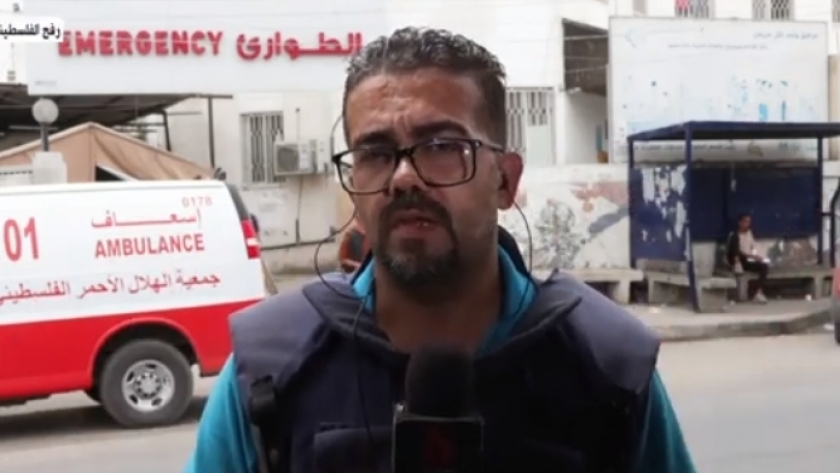 بشير جبر مراسل قناة القاهرة الإخبارية في رفح الفلسطينية