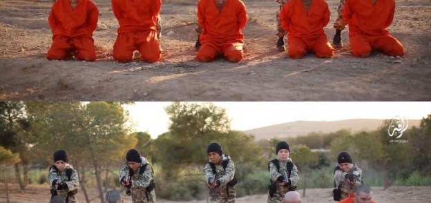 بالصور| أطفال وشيوخ "داعش" يعدمون جنودا أكراد وسوريين