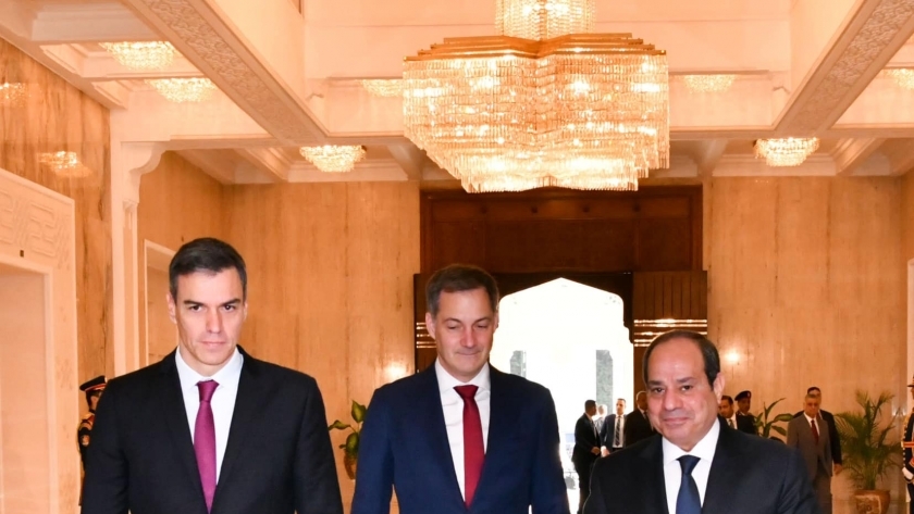 الرئيس عبدالفتاح السيسي ورئيسي وزراء إسبانيا وبلجيكا
