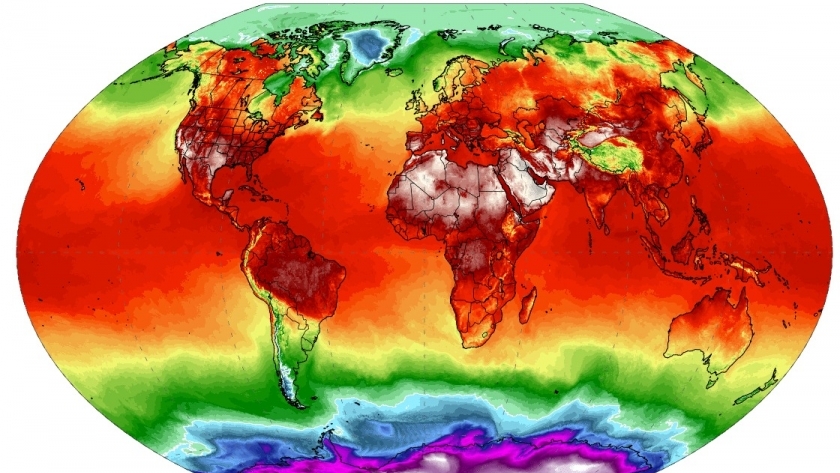 خريطة درجات الحرارة على كوكب الأرض- تعبيرية