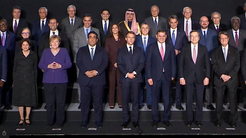 القادة المشاركون في مؤتمر باريس حول ليبيا
