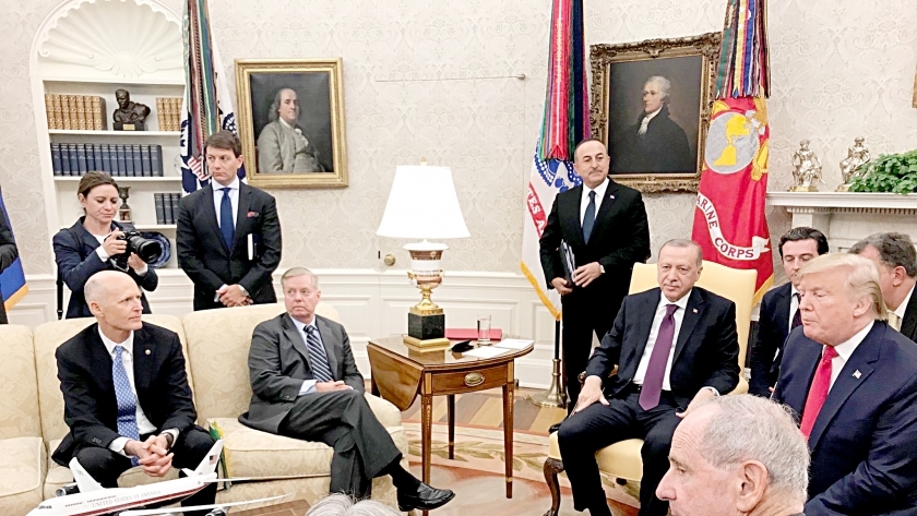 جانب من جلسة ترامب وأردوغان