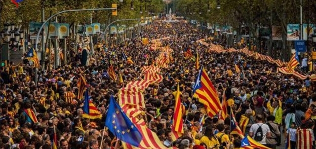 صورة أرشيفية لتظاهرات كتالونيا