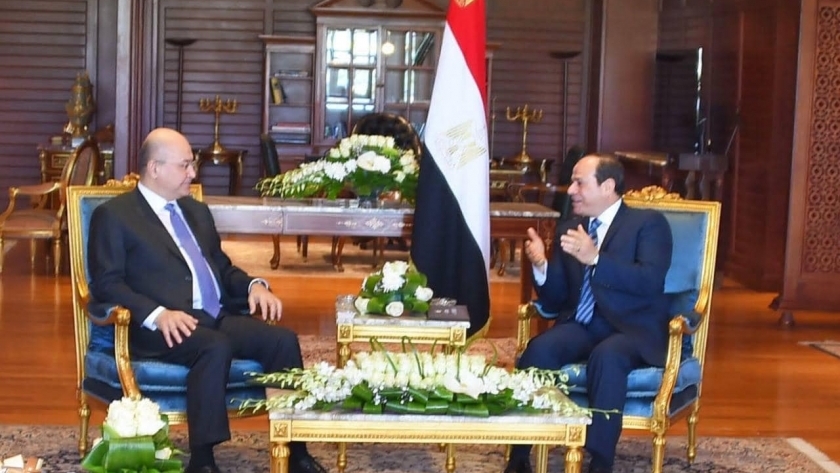 الرئيس عبدالفتاح السيسي والرئيس العراقي برهم صالح