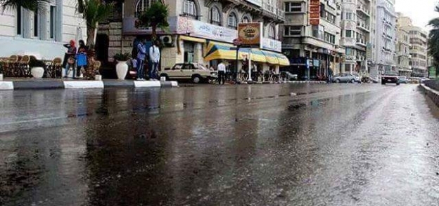 تساقط الأمطار على الإسكندرية اليوم