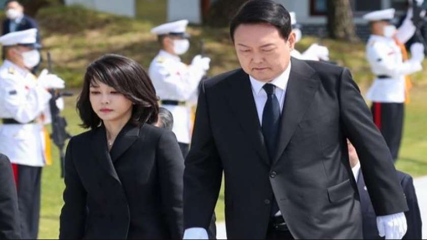 رئيس كوريا الجنوبية وزوجته السيدة الأولى