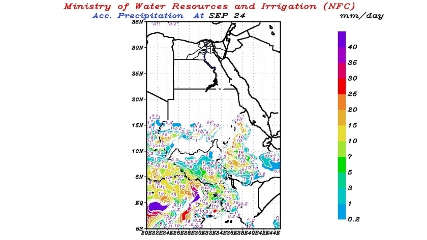نماذج خرائط التنبؤ بالطقس على حوض النيل
