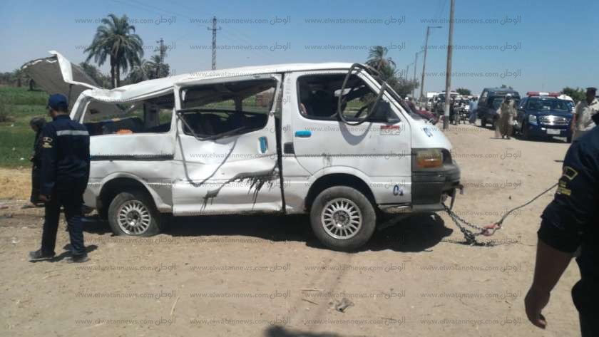 حادث سيارة على طريق مصر - اسوان في محافظة قنا