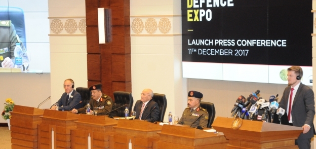 وزير الإنتاج الحربى أثناء مؤتمر الإعلان عن تنظيم معرض الصناعات الدفاعية