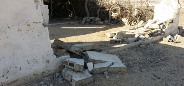 أحد أوكار الإرهابيين بعد تدميرها فى سيناء
