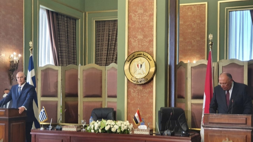 وزيرا خارجية مصر واليونان عقب توقيع "الاتفاق"