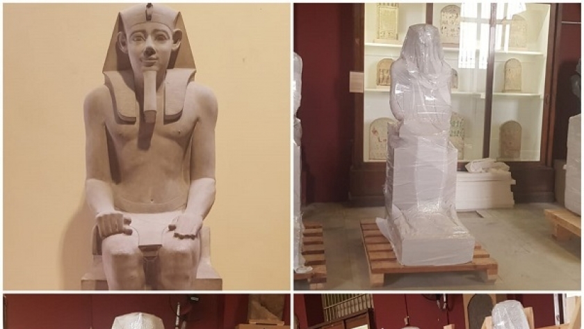 جانب من آثار المتحف المصري الكبير