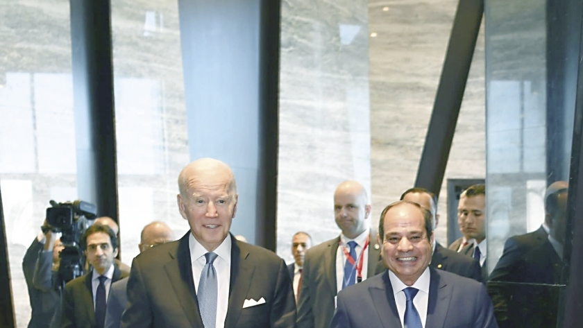 الرئيس عبدالفتاح السيسي خلال لقائه «بايدن» على هامش قمة المناخ