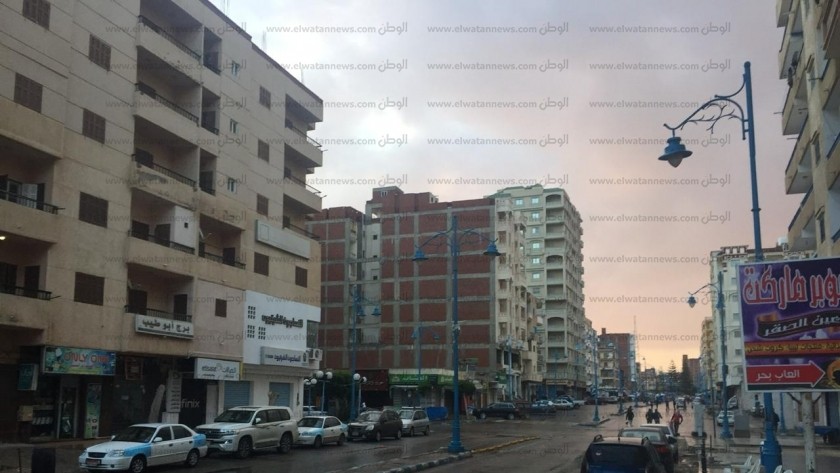 الأمطار وسط مدينة مرسى مطروح