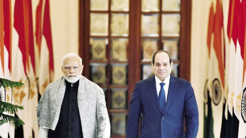 الرئيس السيسى و رئيس وزراء الهند، ناريندرا مودى،