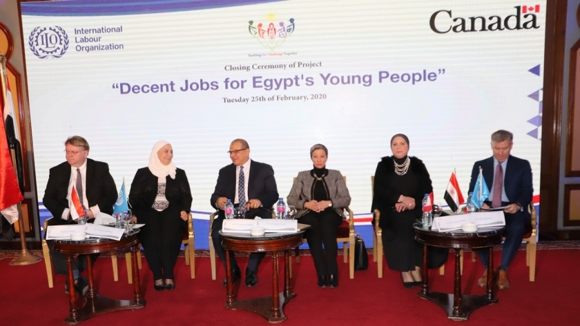 خلال مشاركة الوزيرة في فعاليات مشروع "وظائف لائقة لشباب مصر"