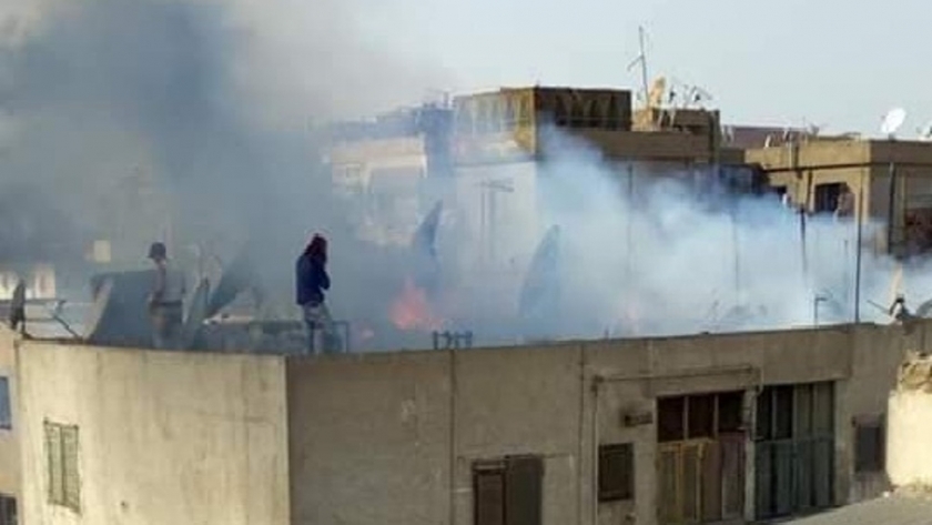 إصابة عامل في حريق شقه سكنية بسوهاج