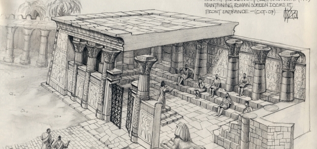 رسم كروكى لجامعة الإسكندرية القديمة